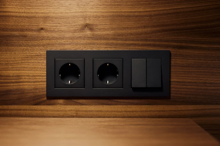 Wandpaneel und Bettgestell aus geöltem, amerikanischen Nussbaum