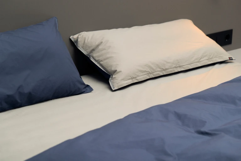 Systembett mit tiefmatt lackiertem Wandpaneel